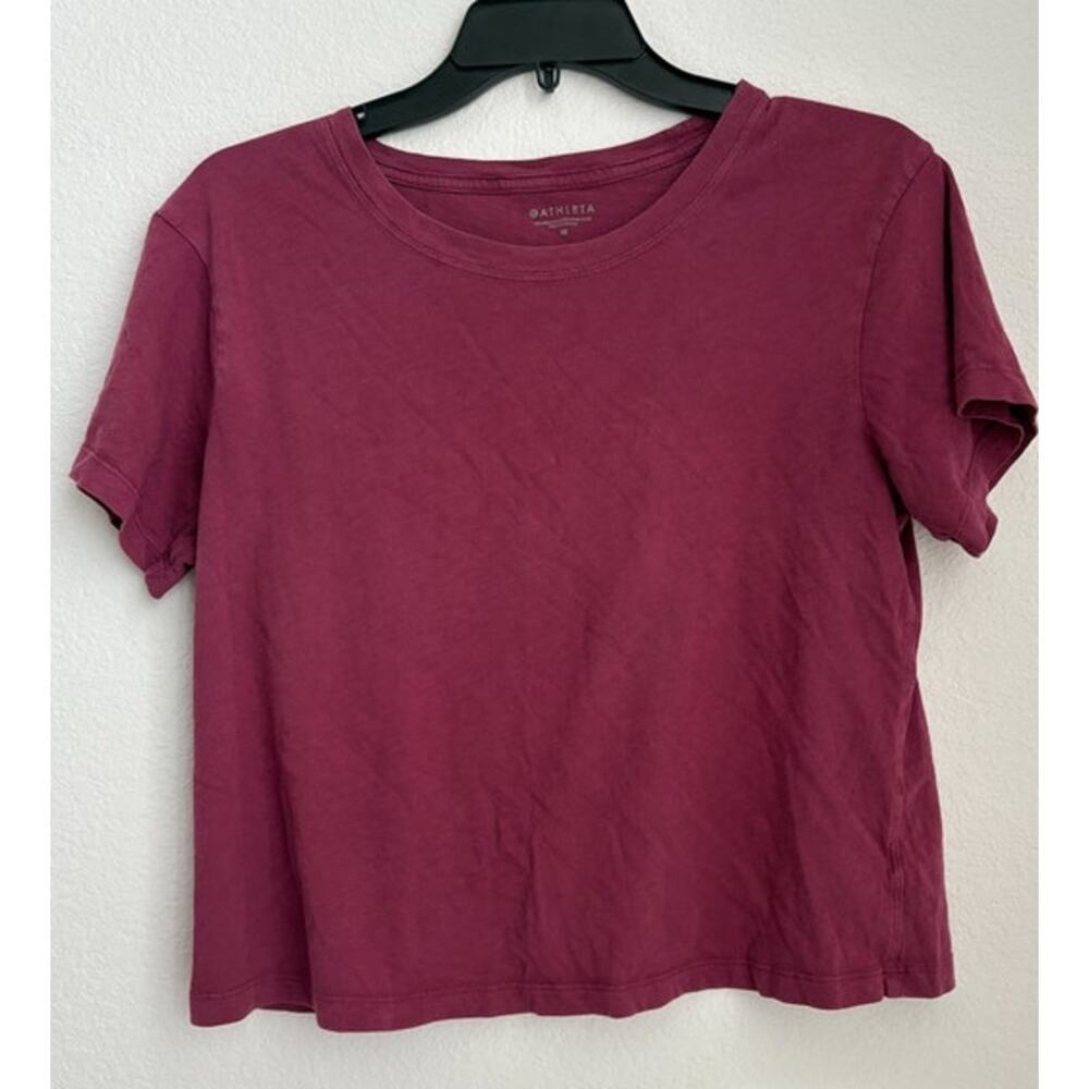 Womens Athleta Maroon Essential Cotton Tee Size Medium